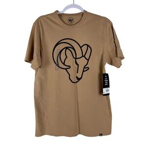'47 Brand Mens Size S Los Angeles Rams NFL T-Shirt Dusted Khaki Shirt NWT
